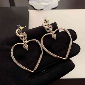 2021 Brand Fashion Party Jewelry Color Big Gold Earrings Top Quality Luxury Cute Lovely Beautiful Heart
