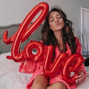 68cm LOVE Letter Foil Balloon Red Rose Gold Heart Helium Ballon Anniversary Wedding Valentines Birthday Party Decoration Bride Globos