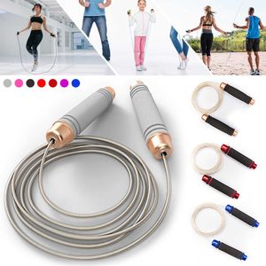 Speed ​​Jump Cordilheira Ajustável Fio Pular Ropes Pro Rolamentos de Esferas Anti-Slip Handles Treinamento Ponderado Esportes