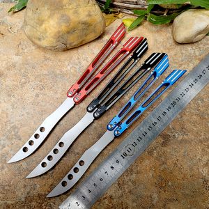 Theone Butterfly Trainer Knife Vulture D2 Blade Bushings System Channel Aviation Aluminium 6061 Handle Jilt Free-Swinging EDC Tool Knives