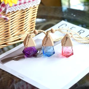 Car Perfume Bottle Pendant Essential Oil Diffuser 9 Colors Bag Clothes Ornaments Air Freshener DH5481