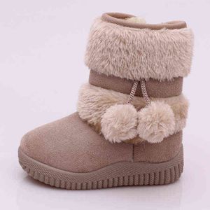 Mudibear Children Boots Baby Boys Winter Shoes Girls Warm Soft Cotton Snow Boots Kids Non-Slip Flat School Shoes Size21-35 211108