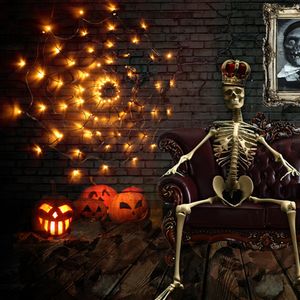 Светодиодные пауки веб -светильники Halloween Decor Decor Stight String Indoor Halloweenday Страшная атмосфера лампа с привидениями Украшение D2.0