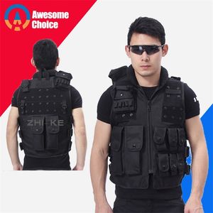 Qualidade Homens Militares Vest Vest Paintball Camuflagem Molle Caça Assalto Placa de Tiro Segurança 210923