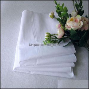 Платок Текстиль Home GardenWholesale White Pure Color маленький квадрат, хлопковое пот полотенце, простой носовой платок, доставка капли 2021 W7BVF
