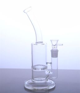 9 INCH Clear Glass bubbler bong with one perc disc smoking water pipe Oil dab rig D020-T