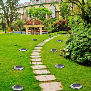 4/8/10/12/16 LEDs solarbetriebene Bodenleuchten für den Außenbereich, wasserdichte Lampe mit Lichtsensor für Garten, Rasen, Landschaft, Weg, Außendekoration, D5,0