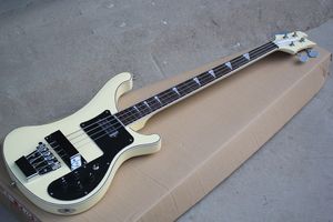 Krem 4 Dizeleri 4003 Ricken Elektrik Bas Gitar Beyaz Pickguard, Gülağacı Klavye ile