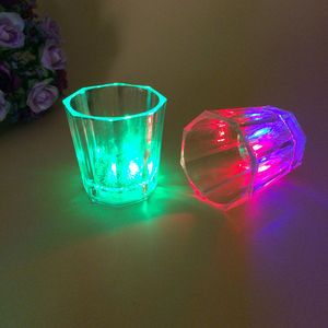 Färgglada Led Cup Flashing Shot Ledplastic Glasögon Lysande Neon Koppar Födelsedagsfest Natt Bar Bröllopsdryck