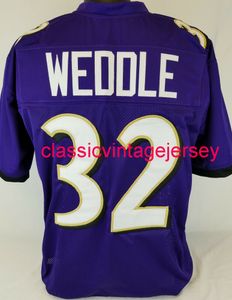 Homens homens jovens Eric Weddle Custom costurado purple futebol camisa xs-5xl 6xl