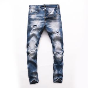 DSQ PHANTOM TURTLE Jeans da uomo Jeans firmati italiani da uomo Skinny strappati Cool Guy Foro causale Denim Fashion Brand Fit Jeans Uomo Pantaloni lavati 65222