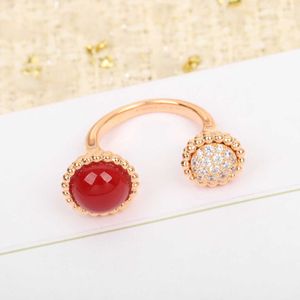 2022 Luksusowa marka Pure 925 Sterling Srebrna biżuteria Rose Pearls Diamentowe okrągłe koraliki Pierścionki ślubne