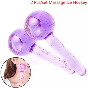 2 pz/scatola grande bellezza hockey su ghiaccio energia sfera di cristallo globi di raffreddamento facciale onda d'acqua per massaggio viso e occhi