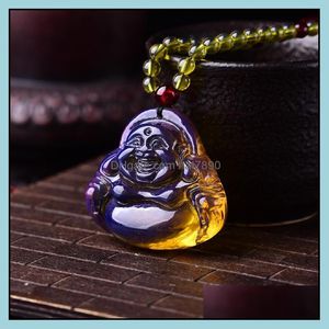 Pendant Necklaces & Pendants Jewelry Dominican Blue Amber Maitreya Buddha Necklace Carved Male And Female Models Charms Drop Delivery 2021 Z
