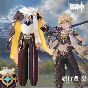 Genshin Impact Kong Cong Costume Shoes Shoes Anime Game Game Halloween Sexy Men Traveler Aether Sora Outfit Y0903