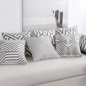 Elegant grå mönster kudde täckning för soffa kontorsstol bilstol täcker dekorativt kuddtäckning nordisk dekoration hem