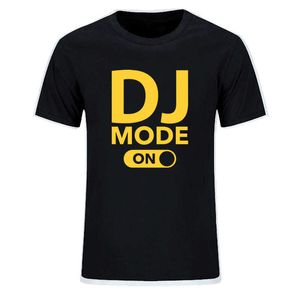 Män t-shirt DJ-läge på t-shirts 100% bomull Rolig design Skriv ut Kortärmad Homme Camisetas Hip Hop Top Tees 210629