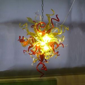 Ręcznie dmuchany szklany lampa wisiorek nowoczesny kryształowy żyrandol kolorowy ładny oświetlenie energii oszczędzania światła LED do łazienki Decor 24 o 28 cali