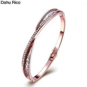 Браслет JONC Women Kids Strass Rutesones de Piedras y Cristales Blancos Rose Metal Luxo Alibaba Express Dahu Rico Bangles Bangle