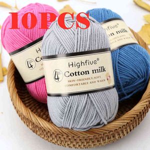 1PC 10pcs Crochet Cotton yarn For knitting Bargain Cotton Baby Milk Thread Worsted Handmade Wool Line Wholesale Price Y211129