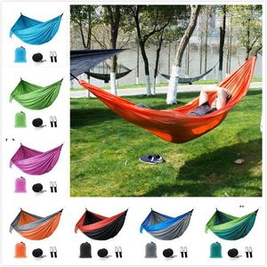 New44 färger 270 * 140cm nylon hängmatta fallskärm tyg hängmatta resor vandring backpacking camping hammockes swing utomhus säng ewf7881