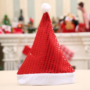 12 sztuk / partia Glitter Hat Kolorowe Santa Mężczyźni Kobiety Czapka Boże Narodzenie Party Dostaw Rok Dekoracja Domu
