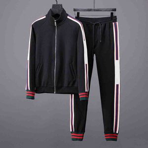 패션 새로운 망 디자이너 tracksuits 편지 자 수 인쇄 실행 남자 스웨터 정장 운동복 정장 남자 재킷 후드 재킷 캐주얼