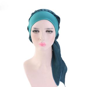 Beautiful Silky Milkmaid Bonnet Fashion Solid Colors Hair Care Sleep Hat Women Sport Headband Worker Bandanas With Wild Elastic Band