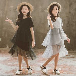 3-13 Jahre Mädchen Kleider 2021 Neue Sommer Kinder Kleidung für Mädchen Nette Mesh Patchwork Prinzessin Kleid Baby Kinder party Kleid Q0716