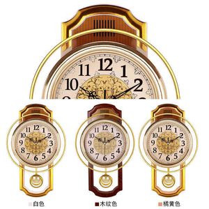 Vintage Swing Clock Väggklockor Heminredning Vardagsrum Hängande bord 3D Bedroom Tyst Quartz Watch Mechanism Reloj Present SC378 211112