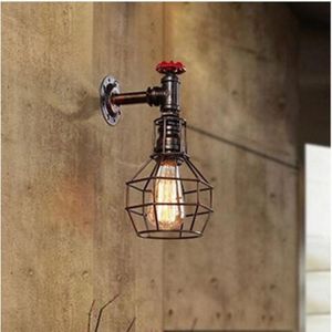 Wholesale water industrial for sale - Group buy Wall Lamps Water Pipe Light Vintage Industrial Iron Rust Retro Cage Sconce Lamp For Loft Living Room Bedroom Bar Bedside