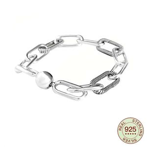 925 Sterling Silver Fixed Buckle Armband Lämplig för kvinnor att bära Fashion DIY smycken