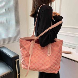 Bolsa assinatura grande capacidade nova assinatura portátil bolsa de lona estilo versátil um ombro saco feminino