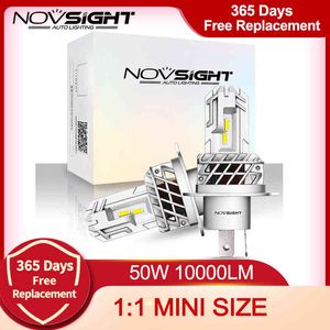 Novsight 1: 1 Mini H4 LED H7 H1 H1 H8 HB4 9005 HB3 Auto Reflektor Bulbs 50W 10000LM Akcesoria samochodowe 6000K LED LED Light