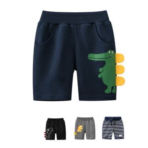 Designer bomull sport shorts i 1-9 år barn barn sommarbyxor med härlig dinosaur tecknad broderi knickers baby pojke tjejer boutique kläder tracksuit