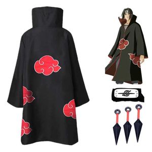 Halloween Uchiha nimmt Tachikawa Erwachsene Cosplay Kostüm Mantel/Mann und Frau Party Kostüm Stirnband Halskette Waffe Y0903