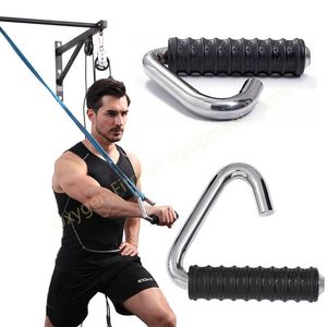 Tillbehör 2st Fitness Hook Handtag för Lat Pulldown Remskiva Kabelmaskin Dra upp Grip Anti-Slip Resistance Band Rowing Maching Attachment