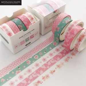 5pcs/set Printing Washi Tape Set Diy Masking Tape Cute Stickers School Suppliers Stationery Gift Presented By Kevin&Sasa Crafts