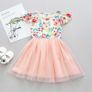 子供のための幼児の女の子の花のドレス夏のカジュアルな服素敵な葉の新鮮なSundressの服の子供210529