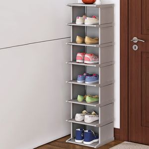 Simple Dustproof Shoe Rack Corner Vertical Space-saving Hallway Entryway Shoe Organizer Closet Furniture Modular Shoe Cabinet 210306