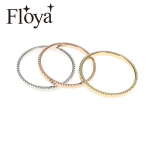Ringos de cluster Floya 2mm de largura engrenagem de cobre interno mulheres aço inoxidável acessórios de base combinando baga de anel intercambiável Acier