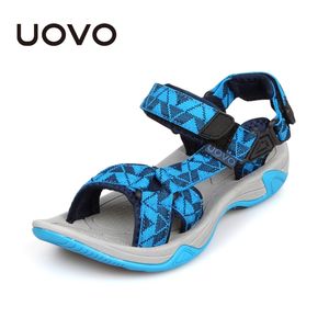 Uovo Kids 샌들 오픈 발가락 소년 샌들 섬유 어린이 샌들 가벼운 무게 솔 작은 소년 여름 신발 크기 # 28-35 210306