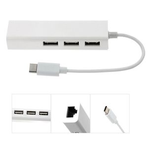 Heißer USB 3,1 HUB Typ-C RJ45 Ethernet Netzwerk Karte Lan Adapter 3 Port Für Macbook Tablet PC Telefon laptop Zubehör