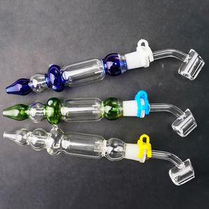 Partihandel NC Hookah Kit Olje Rig Mini Handrör DAB Riggar Rökning Tillbehör Joint Wax Nector Collector med Quartz Banger Nail Pipe Concentrate Glass Water Bongs