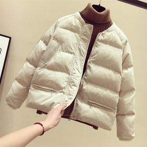 5 kolorów Bomber Winter Jacket Women Płaszcz Nowy przyjazd moda ciepła swobodna femme solidna parka plus rozmiar pod względem rozmiaru Y201006