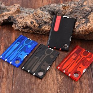 Portable Outdoor Multifunction Tool Card Outdoor Knife Scissors Tweezers Screwdriver LED Light Travel Camping Hunting Survival Knives HW541