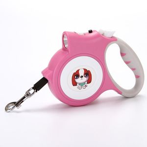 Colares de cães trelas retrátil automático para cães de animais de estimação com luzes LED Cachorrinho Caminhante Corrida Cadeia de Nylon Leash Médio e Pequeno