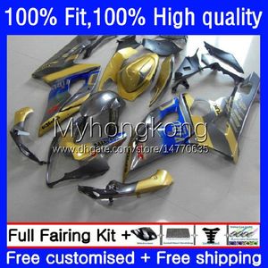 Molde de injeção Bodywork para Suzuki K5 GSX-R1000 1000CC 2005 2006 Moto Body 26NO.79 GSXR 1000 CC GSXR1000 2005-2006 GSXR-1000 GOLDEN AZUL 05 06 100% FIT FARAS DE OEM