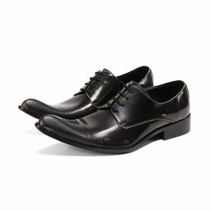 Men Ankle Fashion Square Black Toe Metal Tip Business Leather Boots Bota Masculina Size