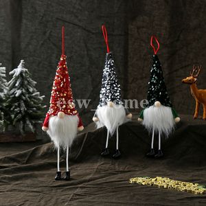 Party Supplies Christmas LED Light paljetter Tomte Gnome Dekorationer Santa Elf Dwarf Ornament Home Decor Tack Giving Day Gifts